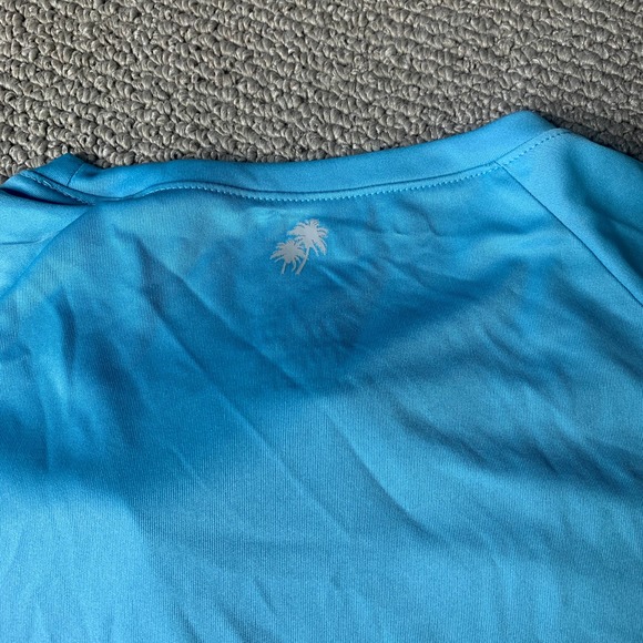 Trunks Surf & Swim Co. Mens Rash Guard Top Size Medium Blue Short Sleeve UPF 20+ - Picture 5 of 12